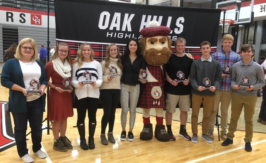 Fall season Highlander Award Receipients